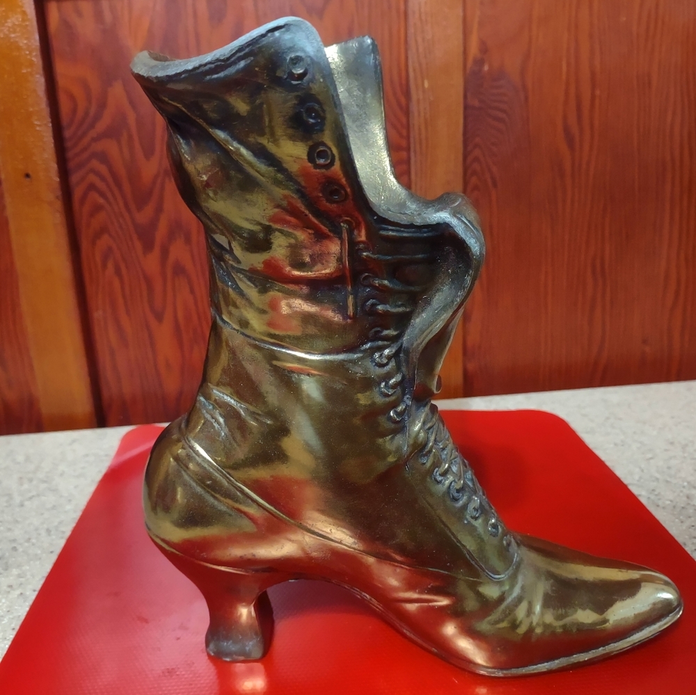 Vintage Brass Laced Heeled Boot